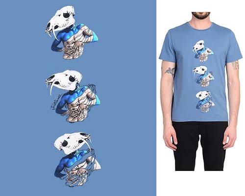 骷髅头人物潮牌印花图案服装裁片T恤卫衣烫图印花花型素材