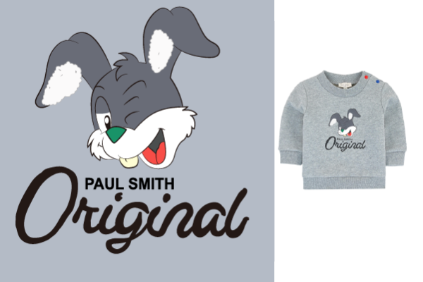 卡通兔子字母潮牌印花图案服装裁片T恤卫衣烫图印花花型素材