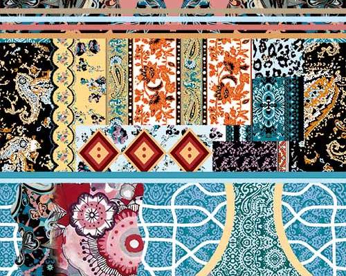 几何民主风花朵印花图案服装纺织数码印花花型素材