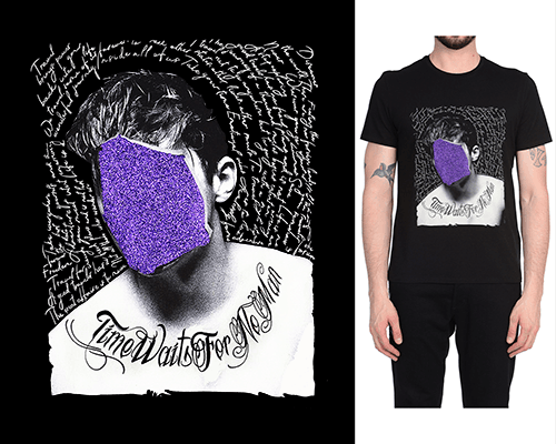 几何字母无脸男印花图案服装裁片T恤卫衣烫图印花花型素材