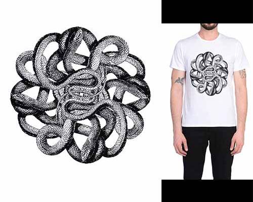 动物蛇印花图案服装裁片T恤卫衣烫图印花花型素材