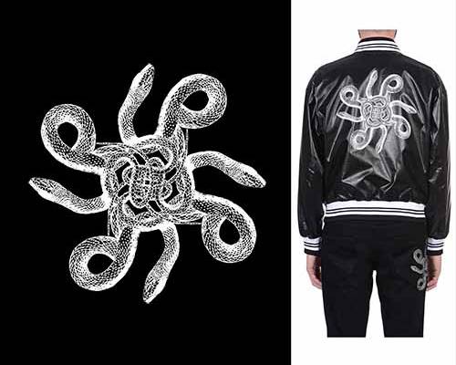 动物蛇印花图案服装裁片T恤卫衣烫图印花花型素材