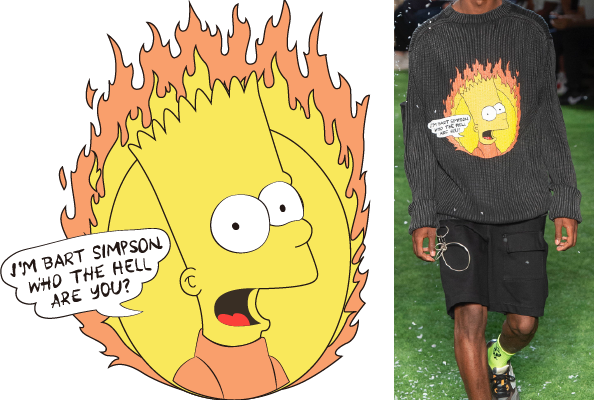 辛普森字母印花图案服装裁片T恤卫衣烫图印花花型素材