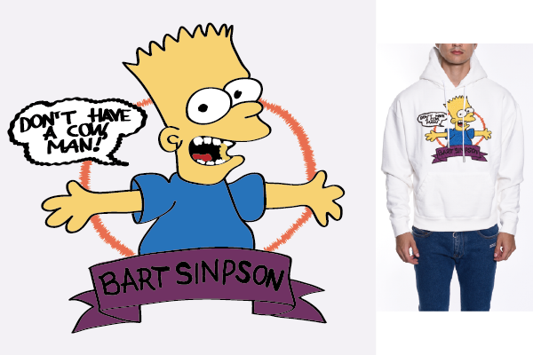 辛普森字母印花图案服装裁片T恤卫衣烫图印花花型素材