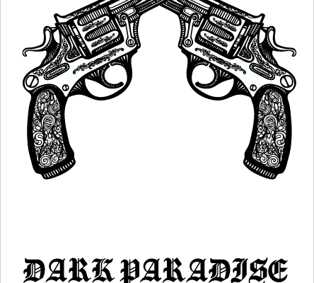 左轮手枪字母印花图案服装裁片T恤卫衣烫图印花花型素材