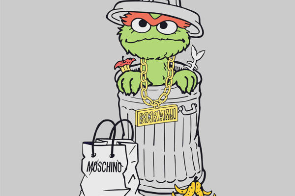 卡通芝麻街MOSCHINO印花图案服装裁片T恤卫衣烫图印花花型素材