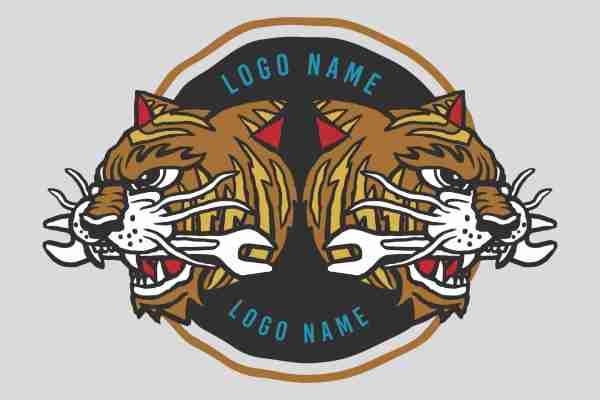 动物老虎图案潮牌印花服装裁片T恤卫衣烫图印花花型素材