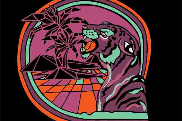 动物老虎图案潮牌印花服装裁片T恤卫衣烫图印花花型素材