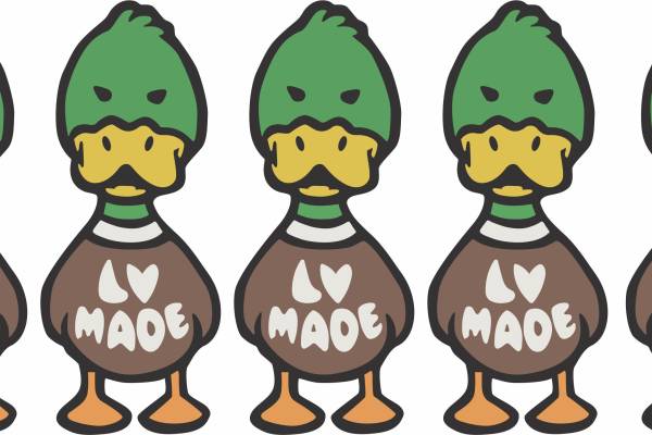 可爱鸭潮牌印花图案服装裁片T恤卫衣烫图印花花型素材