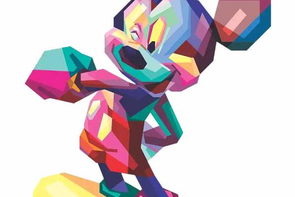 多彩米奇印花图案服装裁片T恤卫衣烫图印花花型素材