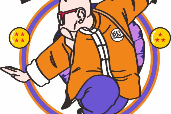 卡通动漫龟仙人字母印花图案服装裁片T恤卫衣烫图印花花型素材