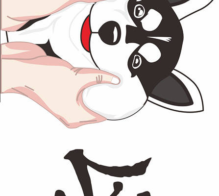 卡通动物二哈印花图案服装裁片T恤卫衣烫图印花花型素材