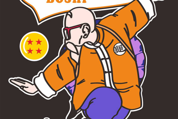 卡通动漫龟仙人字母印花图案服装裁片T恤卫衣烫图印花花型素材