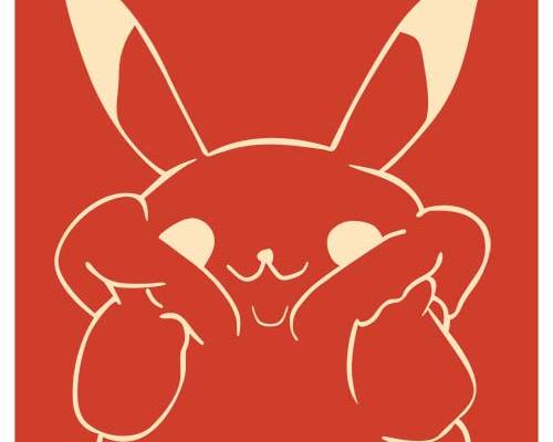 卡通漫画兔子潮牌印花图案服装裁片T恤卫衣烫图印花花型素材