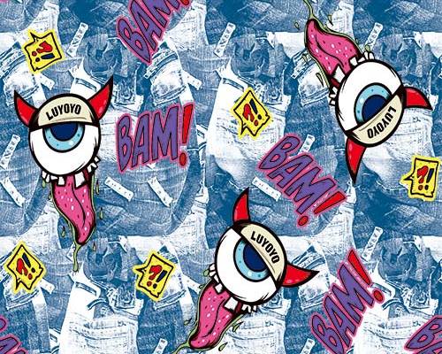 几何大眼睛字母印花图案服装纺织数码印花花型素材