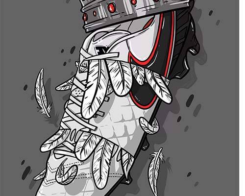 潮鞋皇冠图案服装裁片T恤卫衣烫图印花花型素材