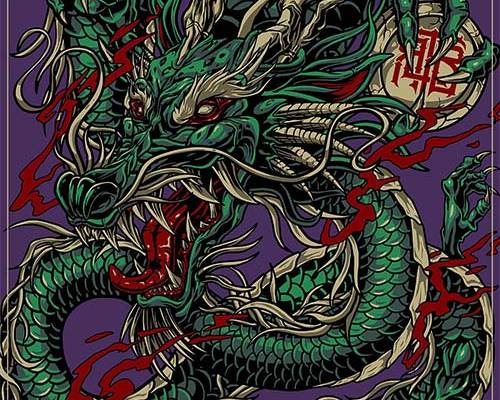 飞龙印花图案服装裁片T恤卫衣烫图印花花型素材