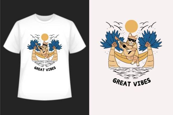 卡通猫咪字母印花图案服装裁片T恤卫衣烫图印花花型素材