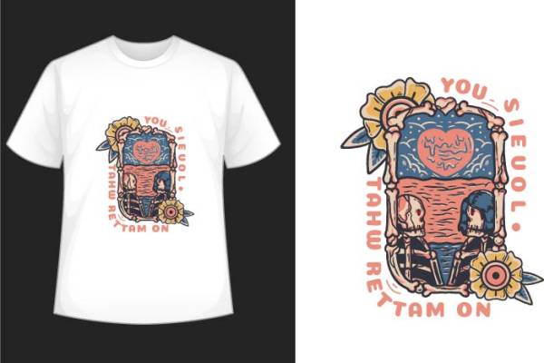 字母图案花朵骷髅头印花图案服装裁片T恤卫衣烫图印花花型素材