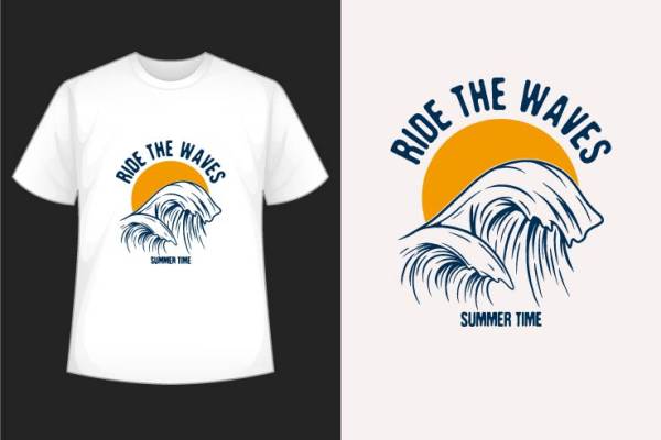 字母海浪印花图案服装裁片T恤卫衣烫图印花花型素材