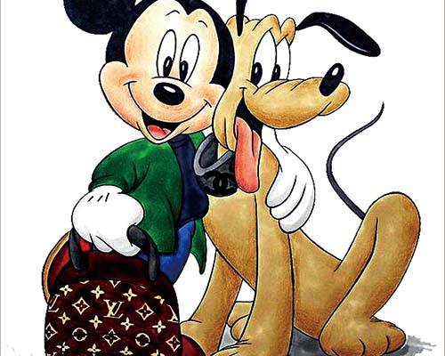 迪士尼米奇字母印花图案服装裁片T恤卫衣烫图印花花型素材