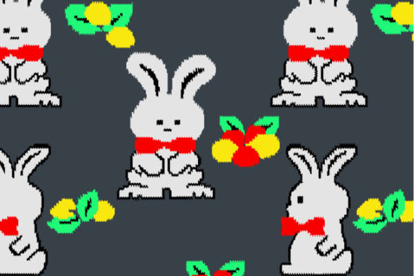 卡通动物小兔子印花图案服装纺织水印数码印花金昌素材