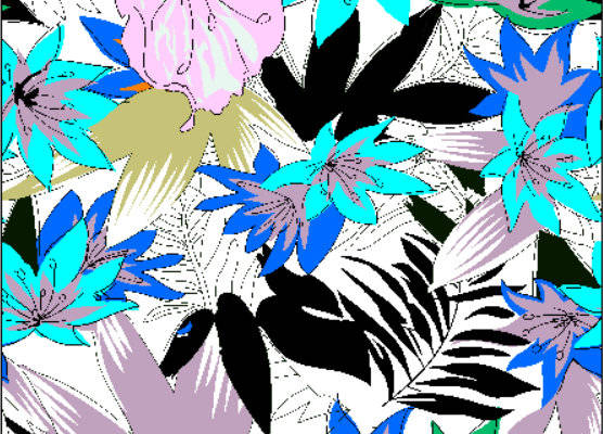 植物叶子花朵印花图案服装纺织水印数码印花花型金昌素材