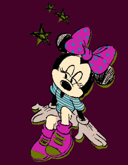 迪士尼卡通米妮印花图案服装纺织水印数码印花花型金昌素材