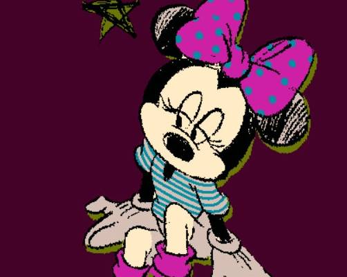 迪士尼卡通米妮印花图案服装纺织水印数码印花花型金昌素材