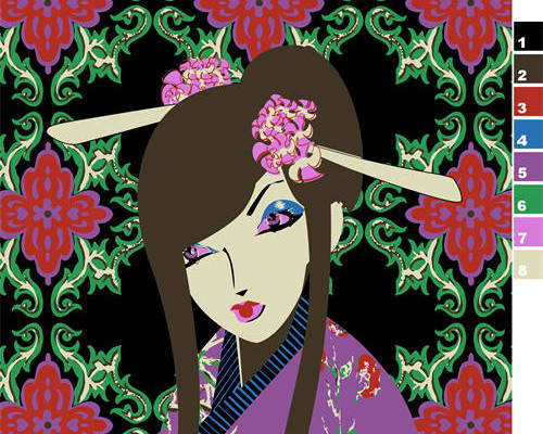 几何花纹人物印花图案服装纺织水印数码印花金昌花型素材