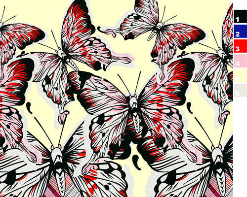 几何格子蝴蝶印花图案服装纺织水印数码印花金昌素材