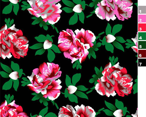 植物牡丹花印花图案服装纺织水印数码印花金昌花型