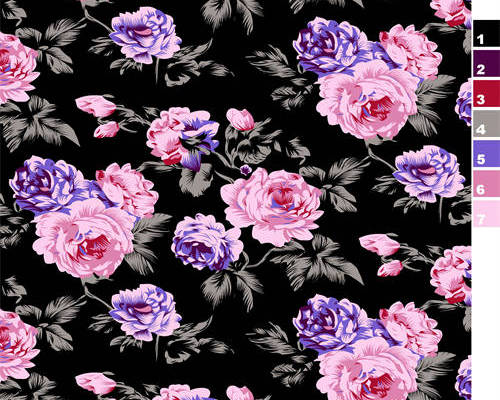 植物牡丹花印花图案服装纺织水印数码印花金昌花型