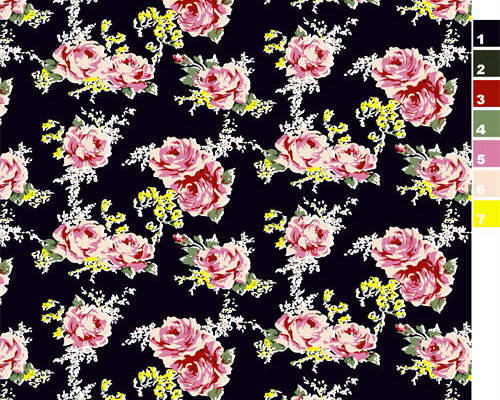 植物牡丹花朵印花服装纺织水印数码印花金昌花型素材