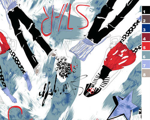 卡通人物字母印花图案服装纺织水印数码印花金昌花型素材