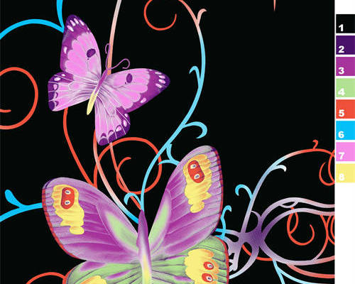 几何纹路蝴蝶印花图案服装纺织水印数码印花金昌花型素材