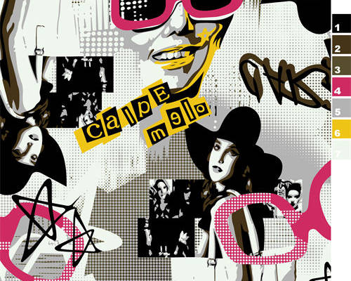 女士人物字母印花图案服装纺织水印数码印花金昌花型素材