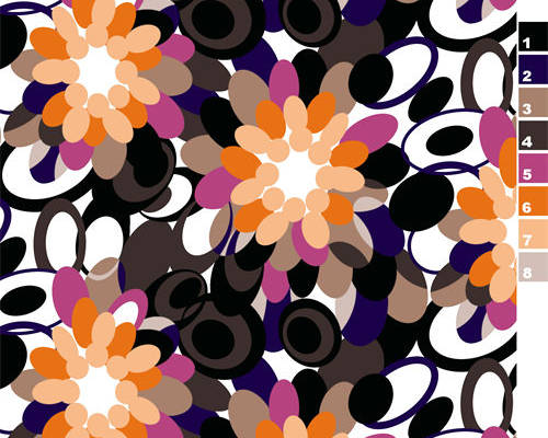 几何椭圆拼接印花图案服装纺织水印数码印花金昌花型素材