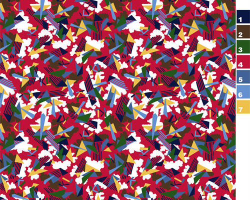 几何图案拼接印花服装纺织水印数码印花金昌花型素材