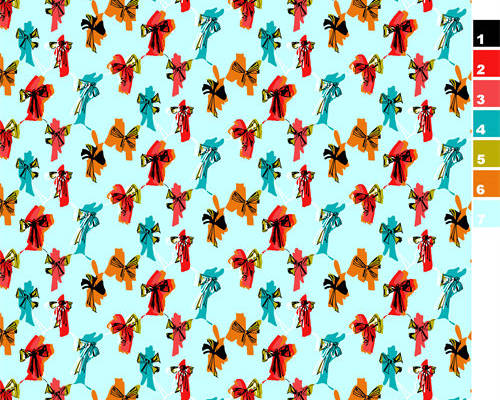 几何蝴蝶结印花图案服装纺织水印数码印花金昌花型素材