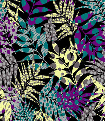 植物树叶圆点印花图案服装纺织水印数码印花金昌花型素材