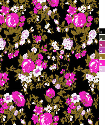 植物玫瑰花印花图案服装纺织水印数码印花金昌花型素材