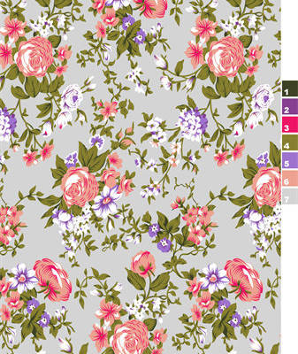 植物玫瑰花印花图案服装纺织水印数码印花金昌花型素材