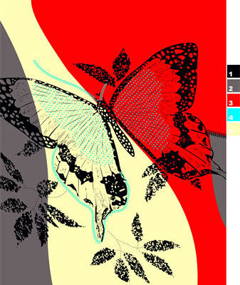 蝴蝶印花图案服装纺织水印数码印花金昌花型素材