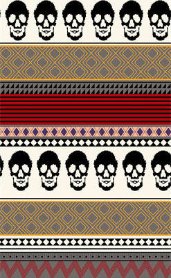 几何骷髅头印花图案服装纺织水印数码印花金昌花型素材