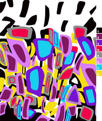 几何多彩印花图案服装纺织水印数码印花金昌花型素材