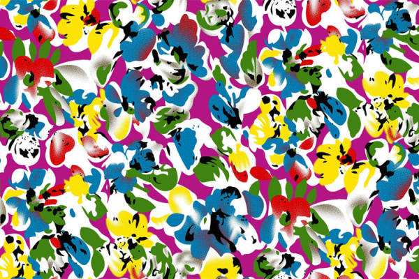 色彩拼接印花图案服装纺织水印数码印花金昌花型素材