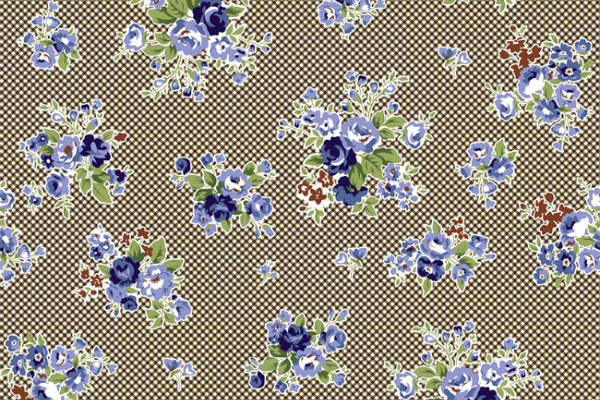 植物花朵小格子印花图案服装纺织水印数码印花金昌花型素材