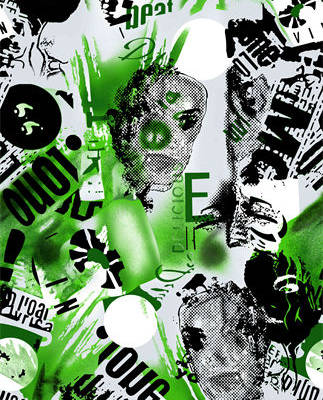 字母涂鸦印花图案服装纺织水印数码印花金昌花型素材