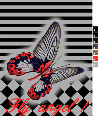 几何条子昆虫蝴蝶字母印花图案服装纺织水印数码印花金昌花型素材